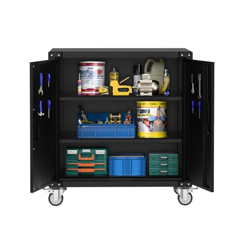 Heavy-Duty Metal Garage Storage Cabinet with Wheels