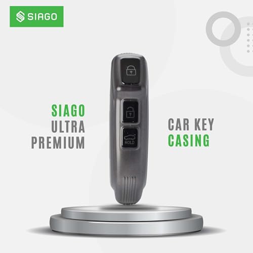 Image of SIAGO TPU Key Cover and Round Key Chain Compatible with Kia Seltos 2023 2024 HTE 3 Button Flip Key (Grey)