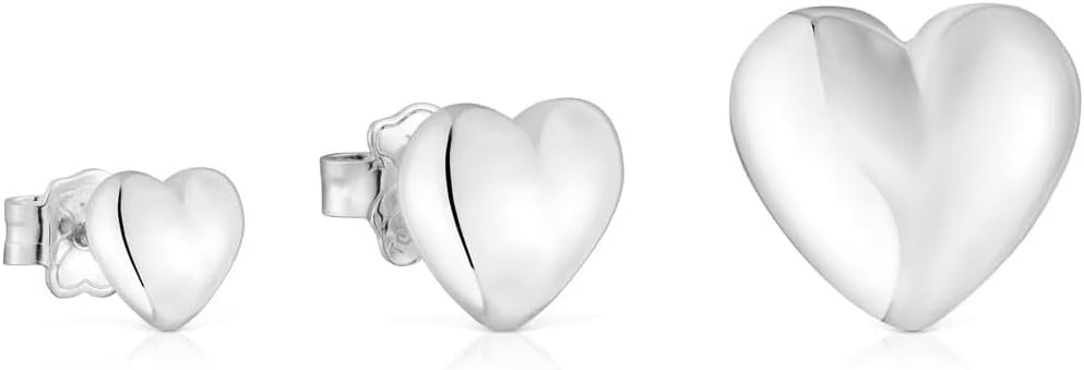 TOUS Garden of Love Set of 3 Heart Sterling Silver Stud Earrings