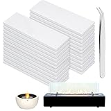 24pcs Ceramic WoolWick for Tabletop FirePit, Carbon Felt Wickto Extend BurningTime, for BioethanolFuel Alcohol FireplacesTable Top Fire Pit (4.7X 2 x 0.2 H)