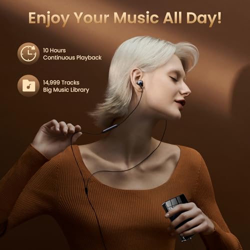 HIFI WALKER HiFi MP3 Players with Bluetooth, Digital Lossless DSD Flac Player High Resolution Music Player, Portbale Hi Res Audio Player with 64GB Memory Card, Support up to 256GB