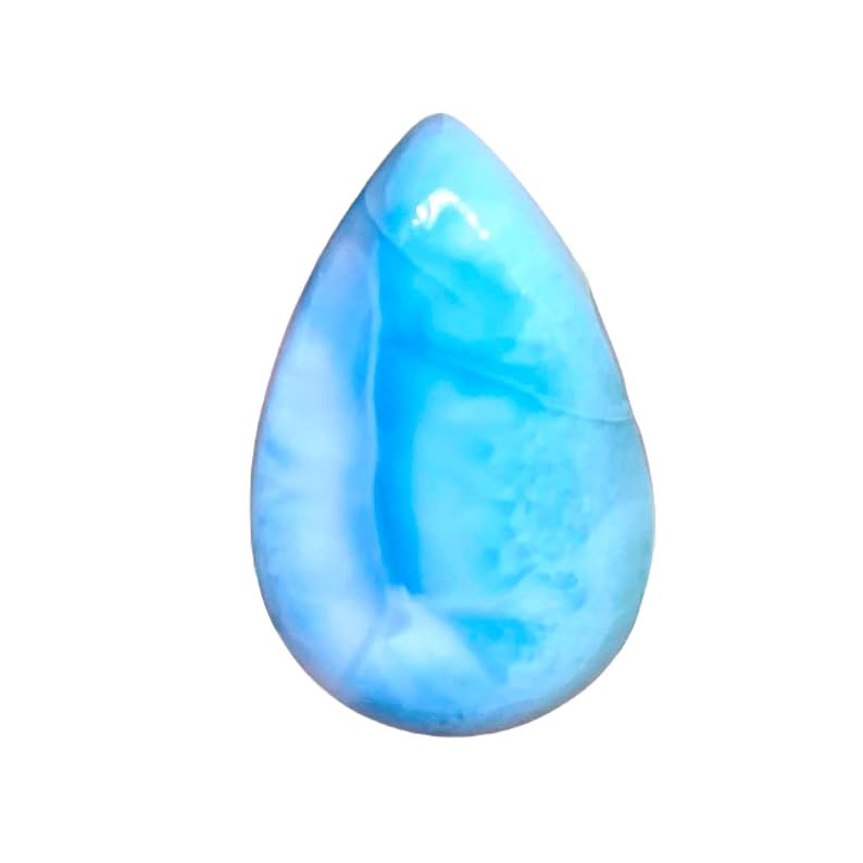Larimar naturel cabochon poire ideal pour remplacer une pierre perdue sur bague