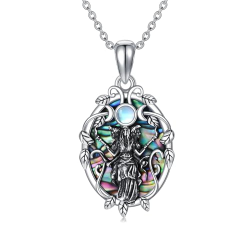 HUKKUN Collar de nudo de bruja, plata de ley, collar con colgante de nudo de bruja, piedra natal, nudo de bruja celta, regalo para mujer, 20 inches, Plata esterlina, No es una piedra preciosa