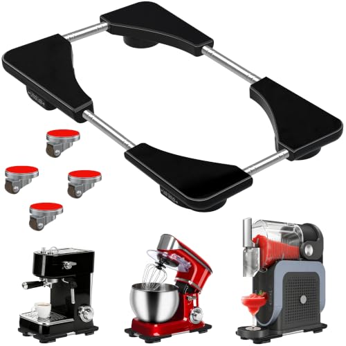 Image of Adjustable Black Appliance Slider Tray - Expandable 6 inch x 11 inch- 11 inch x 20 inch