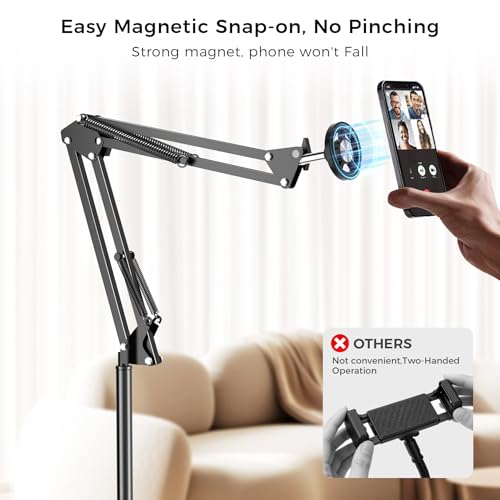 Soporte magnético para teléfono de cama con brazo de suelo ajustable 3
