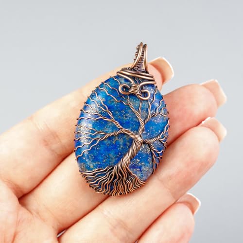 Handmade-tree-of-life-lapis-lazuli-pendant-necklace-Unique-copper-jewelry-for-women-and-men-anniversary-Birthday-gift-ideas-for-him-and-her-Unusual-gifts-for-husband-wife-dad-brother-grandpa-father