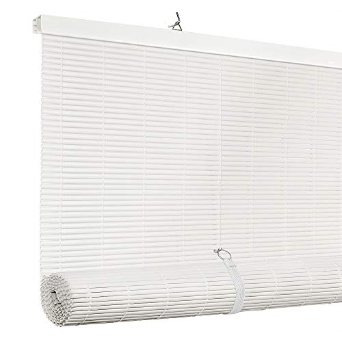 Powersellerusa Oval Cordless Blinds, Roll-Up Roman Shades For Windows And Doors, Light Filtering And Shades Privacy Window Treatment For Home - 30" (Width) X 72" (Length) White #TOP1