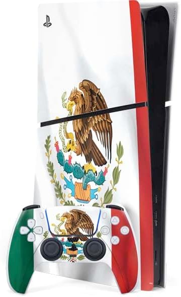 Skinit Decal Gaming Skin Compatible with PS5 Slim Digital Edition Bundle - Mexico Flag Distressed Design