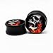 HNZZ 2 Pz/Lotto Black Wood Black Skull Ear Ear Minise Plugs E Tunnel Ear Blersers Expander Piercing (Metal Color : 12mm)
