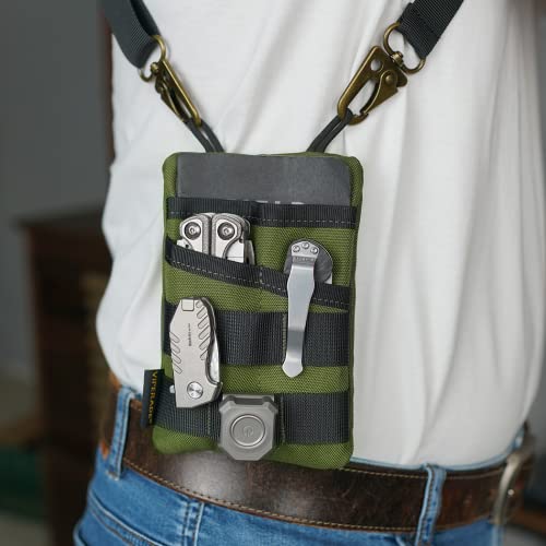Viperade Ve3 Tool Pouch Pocket Organizer, Nylon Tool Belt Loop Pouch With 4 Pockets Tool Storage Edc Pouch For Flashlight/Pocket Knife, Tactical Pen, Notebook (Od Green) #TOP5
