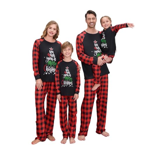 VS&LLWQ Family Christmas Pjs Matching Sets Christmas Pajamas for Family Christmas Elf Pjs Holiday Xmas Jammies Set(AB2-Pet, Large)