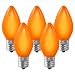 C9 - Ceramic Amber-Orange - 7 Watt - Intermediate Base - Christmas Lights - 25 Pack