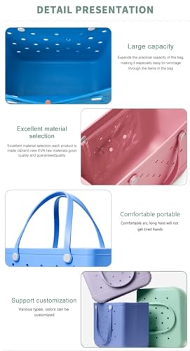 Lake Blue Rubber Beach Bag Beach Tote Bag - Rubber Tote Handbag Waterproof Bags for Women, Travel Totebags for Pool Sports4