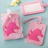FashionCraft Luggage Tag for Baggage Bags Suitcases Backpacks, Rubber ID Label, Travel Party Favor, Gift for Men, Woman and Kits (Unicorn, Set Of 10)