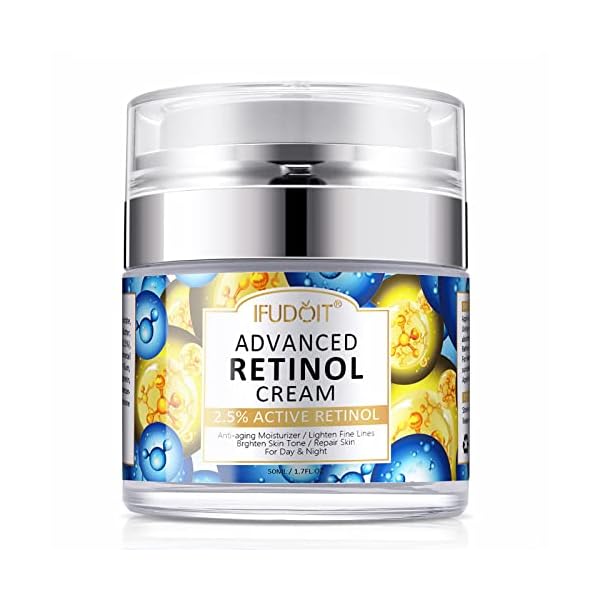 Crema Facial con 2,5% de Retinol y ácido Hialurónico, Crema Facial Hidratante, Crema de Día, Crema de Noche, Antiarrugas Antiedad Natural, para Hombres y Mujeres, Iluminadora y Rellenadora 4 41IOJUdJkrL. SS600 - Crema Facial con 2,5% de Retinol y ácido Hialurónico, Crema Facial Hidratante, Crema de Día, Crema de Noche, Antiarrugas Antiedad Natural, para Hombres y Mujeres, Iluminadora y Rellenadora