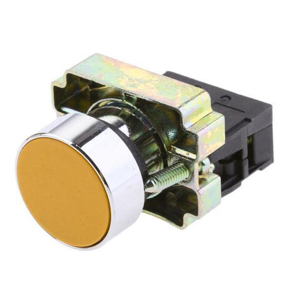 6xXB2-BA51 Yellow Momentary Self-Reset Flush Push Button Switch 1 NO N/O 22mm-picture-17