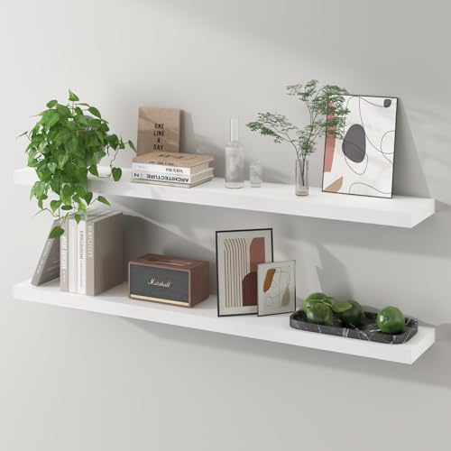 SAUMONIERES 48 Inch Floating Wall Shelves for Bedroom Bathroom Wall