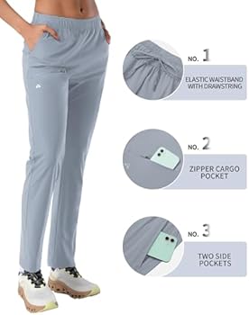 Pioneer Camp Joggingbroek voor dames, lichte vrijetijdsbroek, ademend, sneldrogend, sportbroek, UPF50 , met 3 zakken, zwart, L