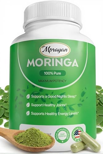 MPRAYAN Moringa Capsules 800mg – Pure Moringa Oleifera Leaf Powder – Antioxidant Nutritional