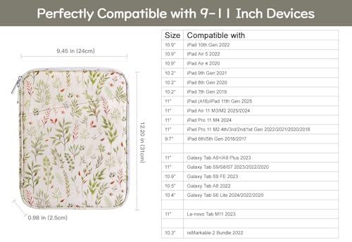 Dadanism 9-11 Inch Tablet Sleeve Case for iPad 10.2 2021-2019, iPad Pro 11 2021-2018, iPad Air 4 10.9 2020, Galaxy Tab A8 10.5 2022, Tab A7/S6 Lite 10.4 2020, Tablet Protective Sleeve Bag - Image 3