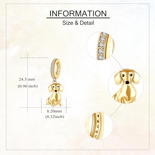 Dachshund Charm S925 Sterling Silver Dachshund Bead Gifts Cute Animal Dog Jewelry Gifts for Women Dachshund Lovers4