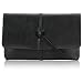 Bagerly Unisex PU Leather Envelope Sleeve Handheld Clutch Purse (Black)