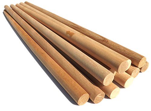 10 Pack of 16mm Hardwood Wooden Dowels - 60cm Long
