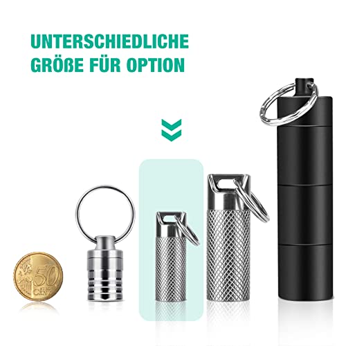 Opret Mini-titanium metalen pillendoos, klein, met sleutelhanger, waterdicht, licht gewicht voor reizen in de open lucht, pillendoos, kleine tablettenbox, kleine tabletten, weekbox, tablettendoos voor - Afbeelding 4