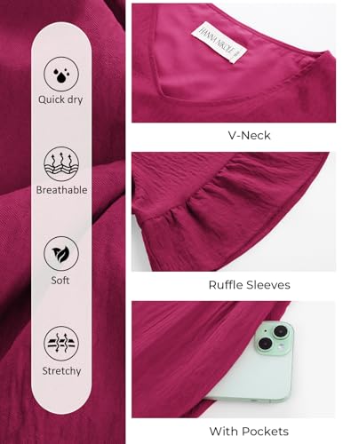 Image of Hanna Nikole Women's Plus Size Smocked Maxi Dress Flowy A-Line Casual Summer Dress with Pockets