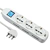 Electraline 62002 Multipresa 9 Posti, Bianco, 1.5 m