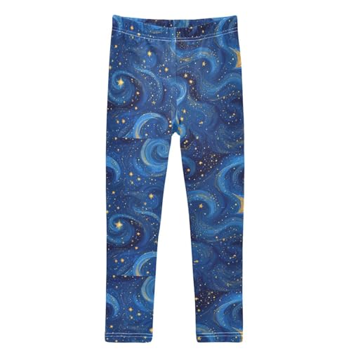 Spiral Starry Sky Girls Leggings Kids Yoga Pants Dance Active Tights 4T