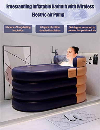 image for LAMPTOP Inflatable Adult Bathtub, freestanding Inflatable Bathtub with