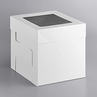 Oasis Supply, Adjustable Cake / Bakery Transportation Box, White 12" x 12" x 12" 3 Count