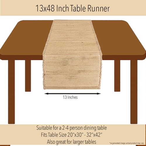 Chardin home Eco-Friendly Natural Jute/Hemp Hand Braided Table Runner, Size: 13''x48''. by Chardin home - Used condition - Image 3