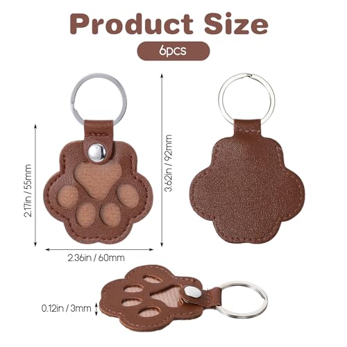 6 Stück Schlüsselanhänger für Tierhaare Tierhaar Erinnerung Personalisierte Aufbewahrungsbox Tierhaare Katze Pfote Keychain Schlüsselring Haustier Gedenk Kreatives Gedenkgeschenk für Tierliebhaber