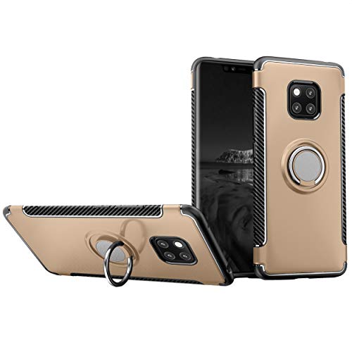 QiongNi Case for Huawei Mate 20 X EVR-L29 EVR-TL00 EVR-AL00 Case Cover + 360 Degree Rotating Ring Holder Kickstand Gold