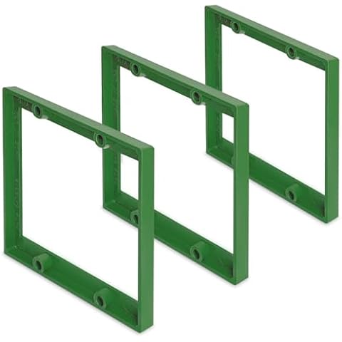 3-Pack 3/8" Double Gang Receptacle Outlet Box Extender - UL Listed - Electrical Outlet Extender for Electrical Box and Electrical Outlet Switches - Made in U.S.A. (Green) Cover