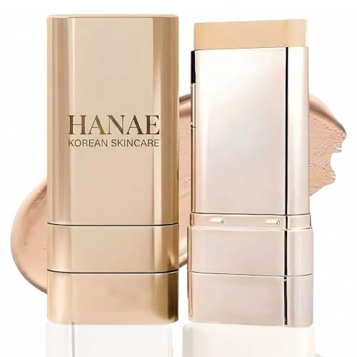 Hanae Korea Foundation Stick Korean Dual-Ended Foundation Stick with Brush Brightening & Long-Lasting for All Skin Types (Natural)