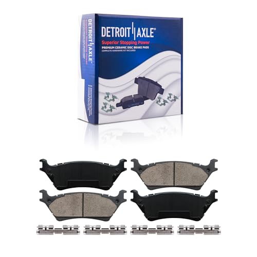 Detroit Axle - Rear Brake Pads for 2012-2020 Ford F-150, 2013 2014 2015 2016 2017 2018 2019 Ceramic Brakes Pads w/Hardware Replacement