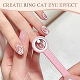 Plman 5PCS Cat Eye Magnet Set - Circle Nail Magnet with Handle for Cat Eye Gel Polish, 3-Second Instant Effect Neodymium Magnetic Nail Art Tools for Circle French Effects