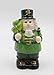 Cosmos Gifts Fine Ceramic Irish Green Nutcracker with Shamrock Candy Box Jar, 7-1/2