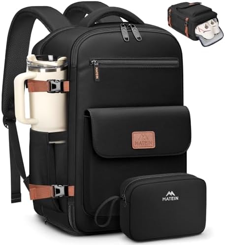 MATEIN Anti Theft Personal Item Backpack 18x14x8, Underseat Trave...