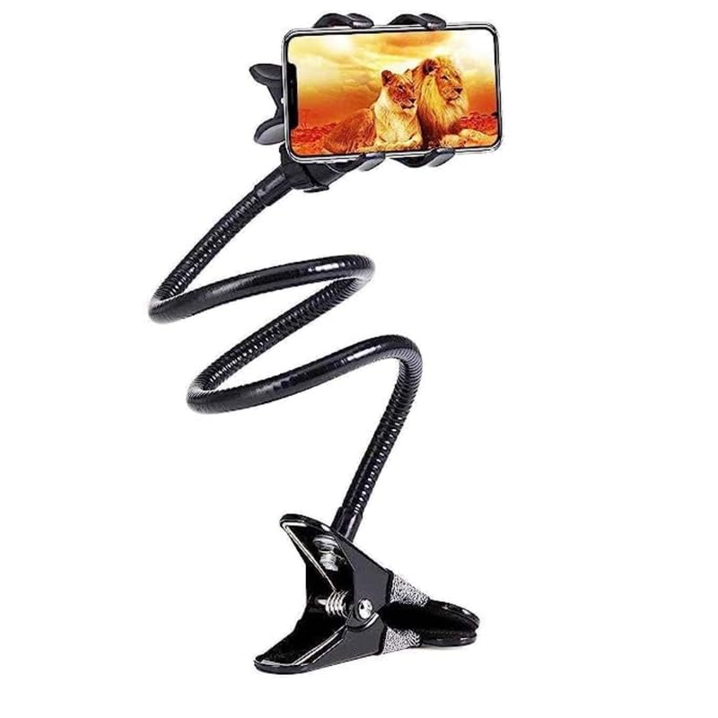 Drumstone 360 Degree Flexible Stand - Heavy Duty Metal Build, Foldable Lazy Bracket Clip Mount - I for Bed, Office, Desk - Compatible with All Smartphones for Video Enthusiasts-picture-25