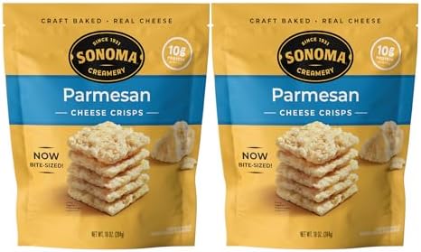 Sonoma Creamery - Cheese Crisps, Parmesan, 10 Oz (2 Count) | Savory Snack Cracker | High Protein | Low Carb | Gluten Free | Wheat Free