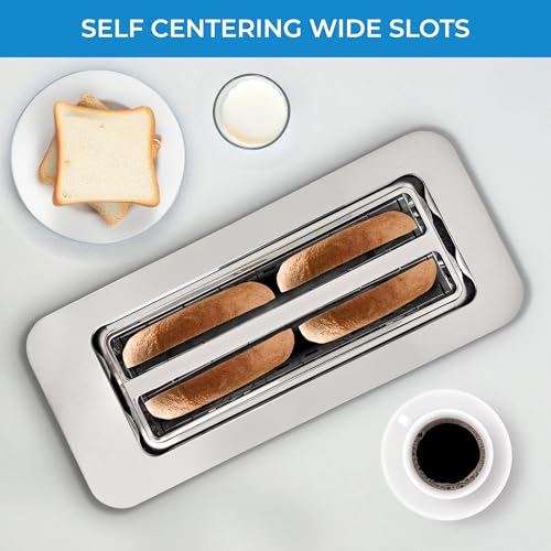 Kenmore 4-Slice Digital Touchscreen Toaster - 1400W Stainless Steel, Wide Slots 6 Shade Settings, Bread Presets, Countdown Timer, Reheat & Defrost Functions Compact Countertop Design tostadora digital by Koolatron - Used condition - Image 8