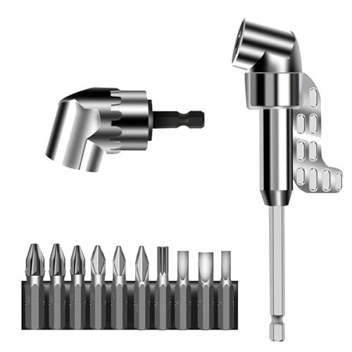 GGesii 105° Taladro Angular, 105 °Adaptador de Taladro de Ángulo Recto, Punta Angular de 1/4 Pulgadas, para Perforar Agujeros en Espacios Reducidos
