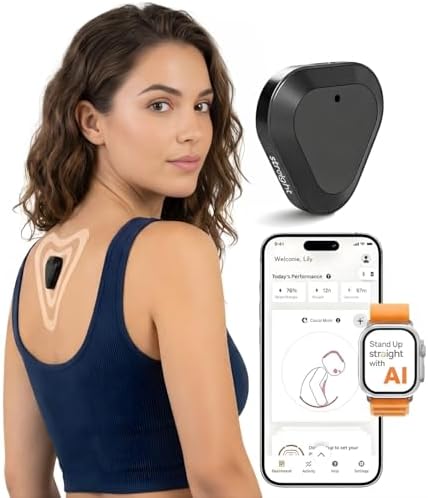 Straight Plus AI Powered Posture Corrector Trainer Device (Necklace Included) - Back Brace Smart Straightener Office Work Support - Back Postur Corrector Device - Posture Corrector for Women & Men