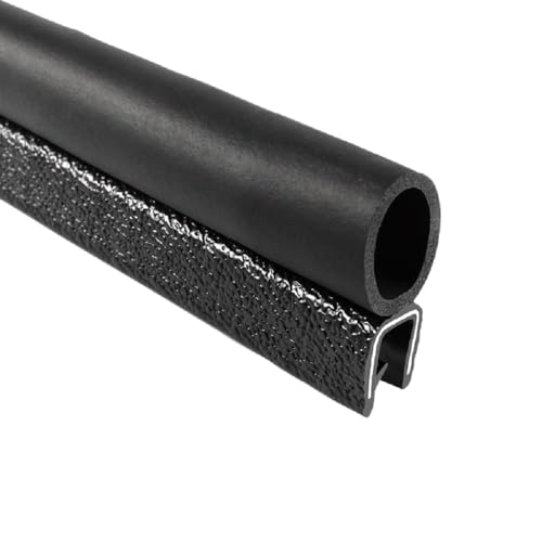 Image of TRIM-LOK Trim Seal, Edge Trim with Top Bulb, Fits 0.625-Inch Bulb, 1 /4-Inch Edge, 25-Foot Length, Black Pebble Finish, Flexible PVC Plastic Trim with EPDM Rubber Weather Stripping
