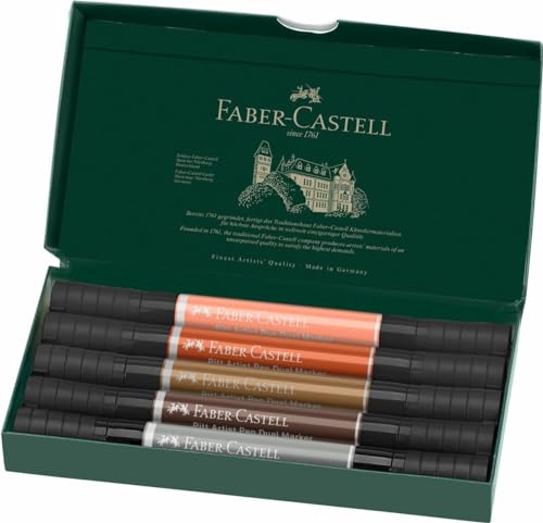 Faber-Castell 162009 - Estuche con 5 Pitt Artists Pen Dual Marker - Retrato