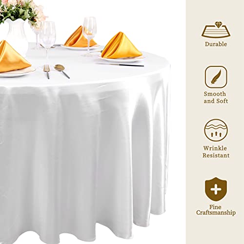 fani White Satin Tablecloth,6 Pack 120 Inch,Round Table Cloth Silk by fani - Used condition - Image 3